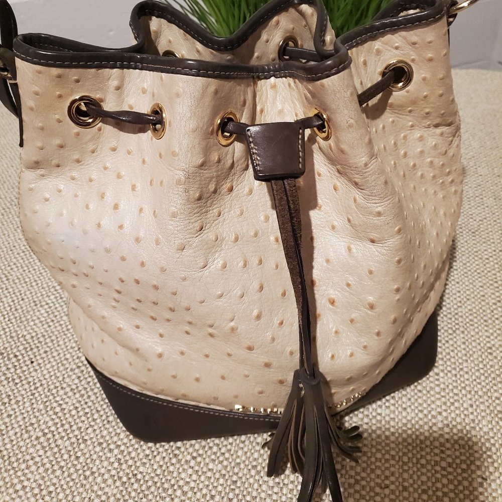 Dooney & Bourke Bucket/Drawstring Handbag Ivory/Br